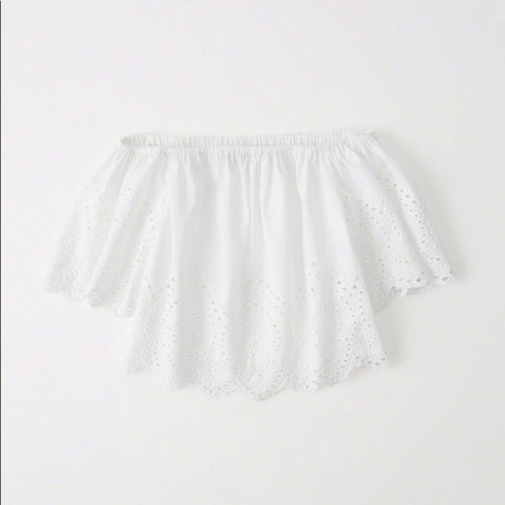 Abercrombie & Fitch off shoulder white eyelet top